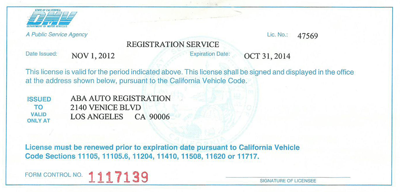 does california refund car registration